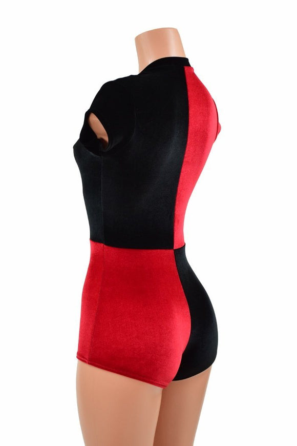 Harlequin Red and Black Romper - Coquetry Clothing
