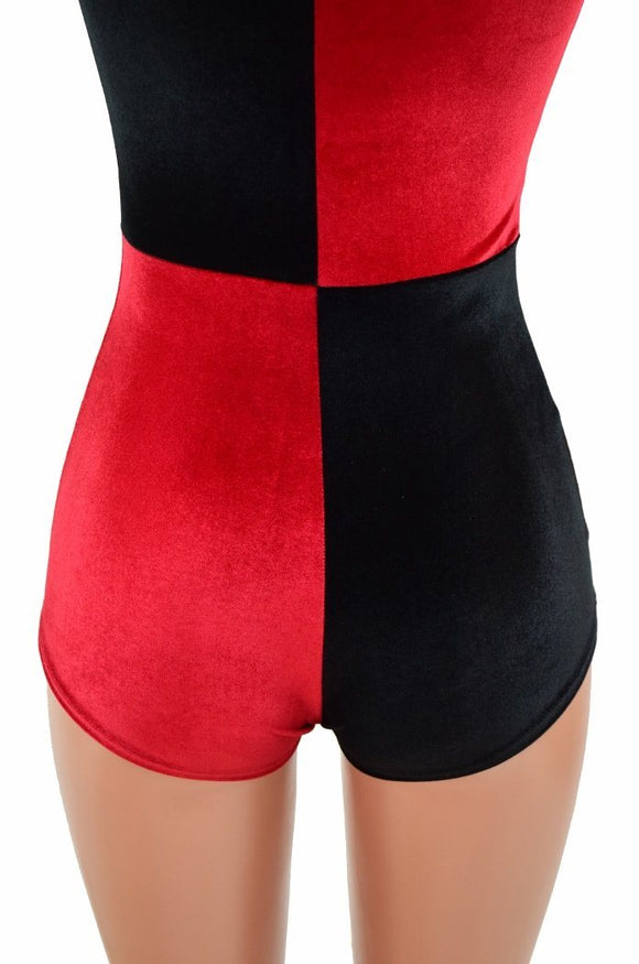 Harlequin Red and Black Romper - Coquetry Clothing