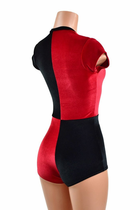 Harlequin Red and Black Romper - Coquetry Clothing