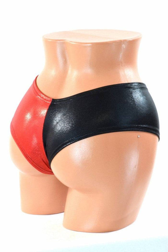 Harlequin Red & Black Cheeky Shorts - Coquetry Clothing