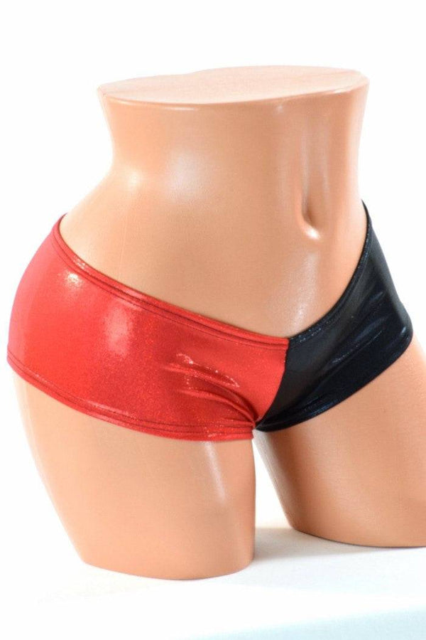 Harlequin Red & Black Cheeky Shorts - 3