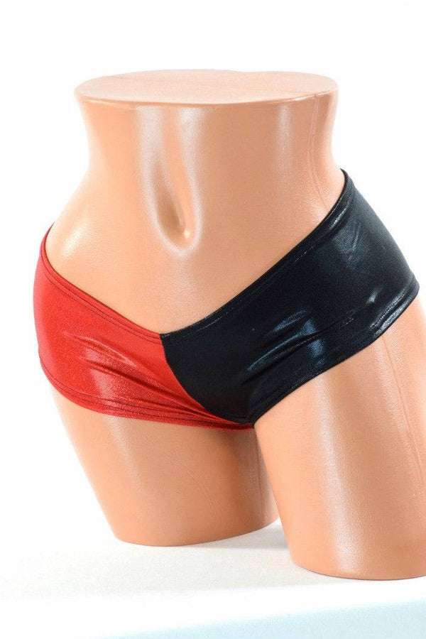 Harlequin Red & Black Cheeky Shorts - 4