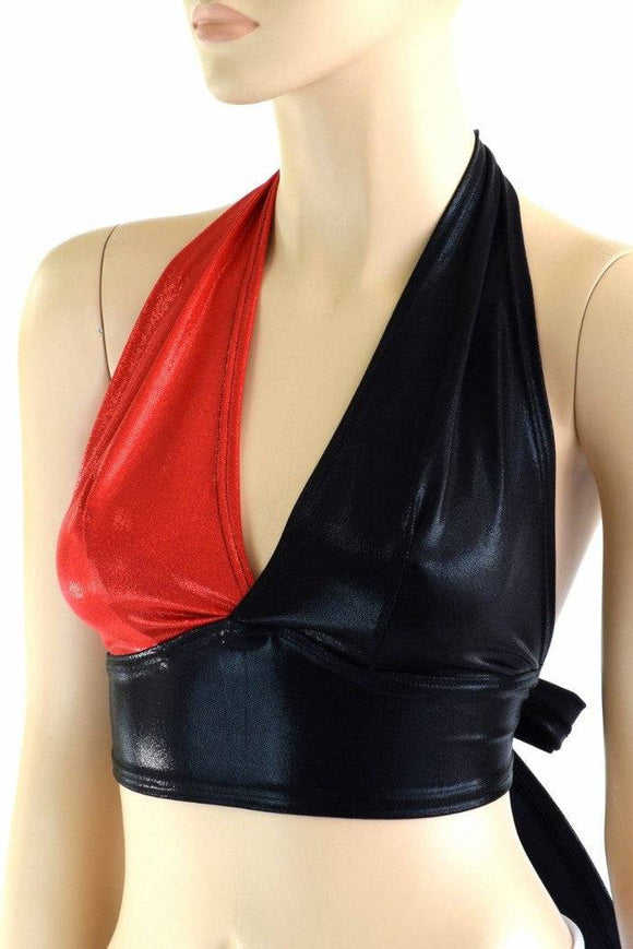 Harlequin Red & Black Halter - Coquetry Clothing