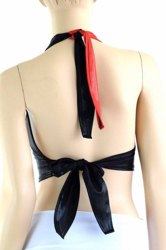 Harlequin Red & Black Halter - Coquetry Clothing