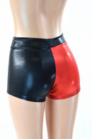 Harlequin Red & Black Low Rise Shorts - Coquetry Clothing