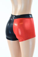 Harlequin Red & Black Low Rise Shorts - Coquetry Clothing