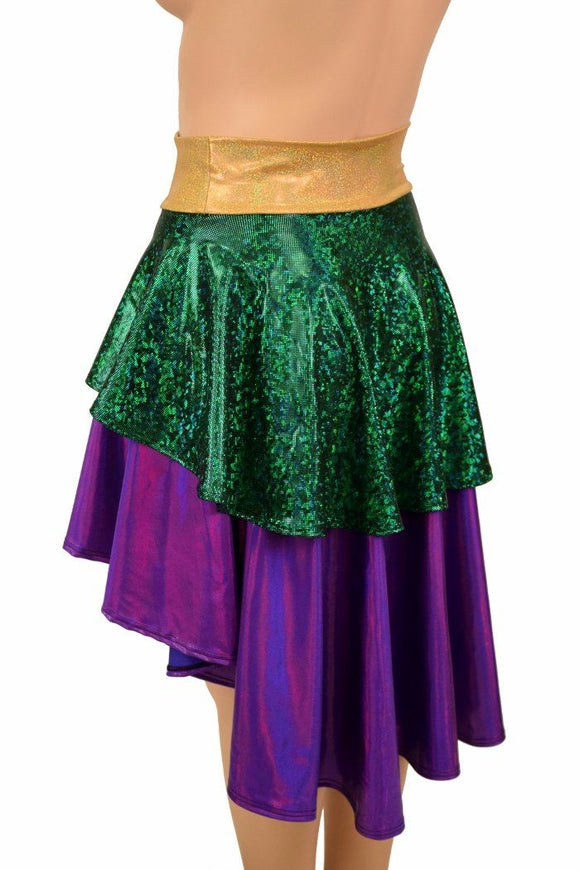 Hi Lo Layered Mardi Gras Skirt (Skirt Only) - Coquetry Clothing
