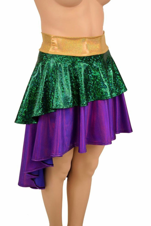 Hi Lo Layered Mardi Gras Skirt (Skirt Only) - Coquetry Clothing