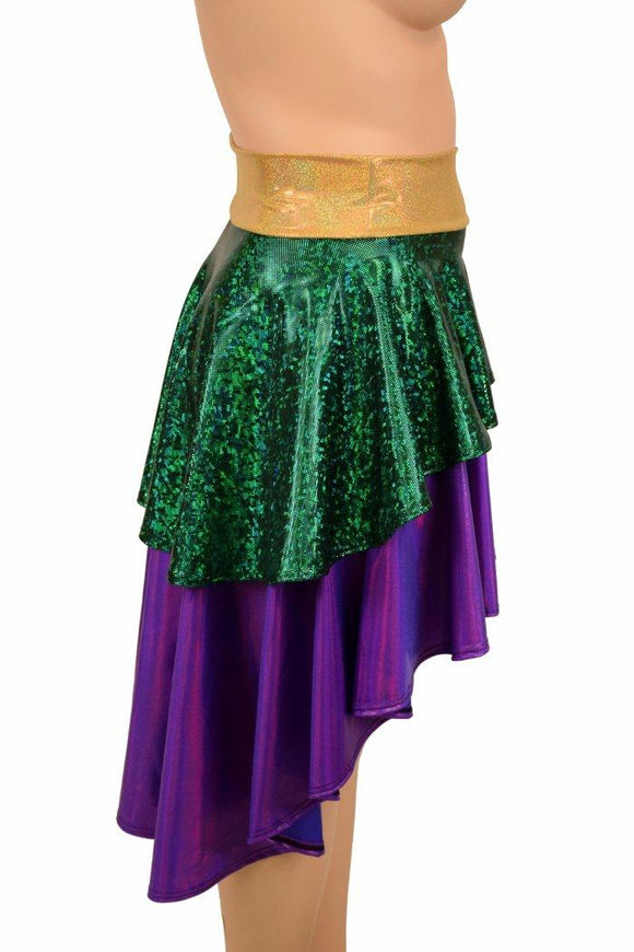 Hi Lo Layered Mardi Gras Skirt (Skirt Only) - Coquetry Clothing