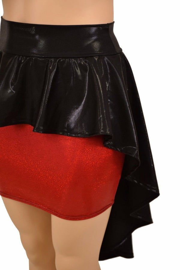 Hi Lo Peplum Bodycon Skirt - 5