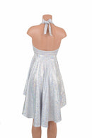 Hi Lo Silvery White Halter Dress - Coquetry Clothing