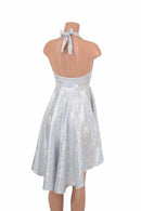 Hi Lo Silvery White Halter Dress - Coquetry Clothing