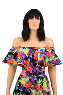 Hi Lo Skater Dress with Off Shoulder Neckline - Coquetry Clothing