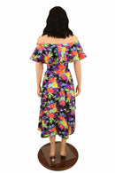 Hi Lo Skater Dress with Off Shoulder Neckline - Coquetry Clothing