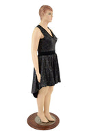Hi Lo Skater Dress with Racerback and Velvet Trim - Coquetry Clothing
