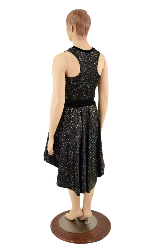 Hi Lo Skater Dress with Racerback and Velvet Trim - Coquetry Clothing