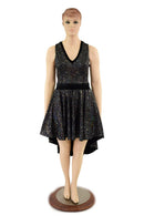 Hi Lo Skater Dress with Racerback and Velvet Trim - Coquetry Clothing