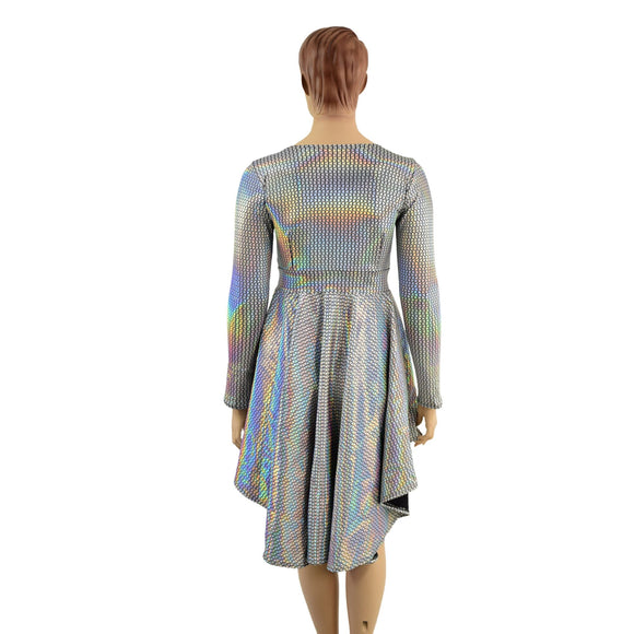 Hi Lo Skater Dress with Window Neckline - Coquetry Clothing