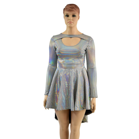 Hi Lo Skater Dress with Window Neckline - Coquetry Clothing