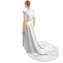High - Low Holographic Circle Cut Gown with Train - Coquetry Clothing