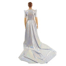 High - Low Holographic Circle Cut Gown with Train - Coquetry Clothing