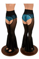 High Waist Bell Bottom Flare Chaps - Coquetry Clothing