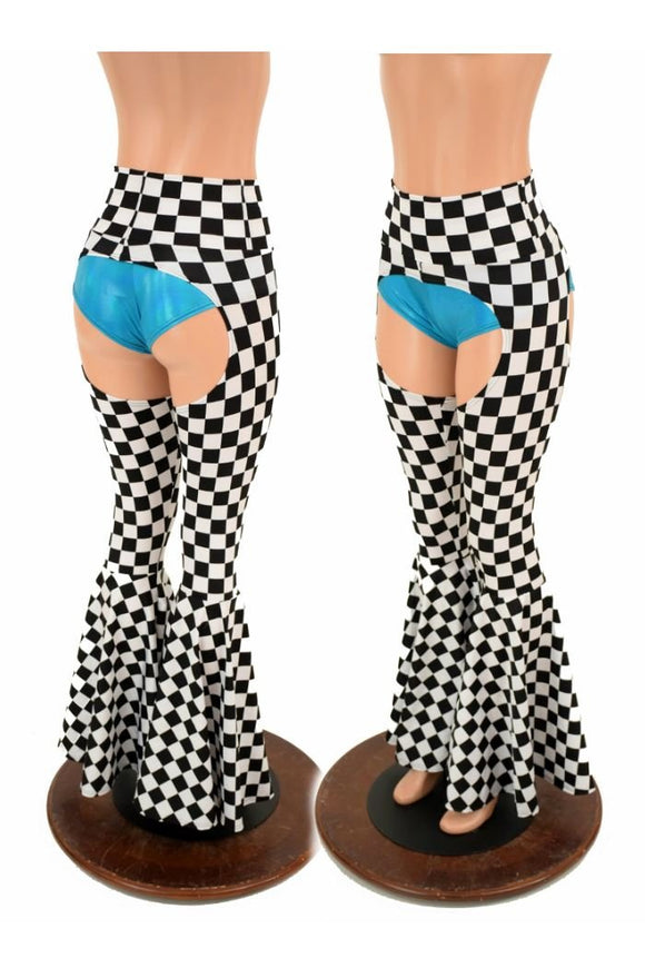 High Waist Bell Bottom Flare Chaps - Coquetry Clothing