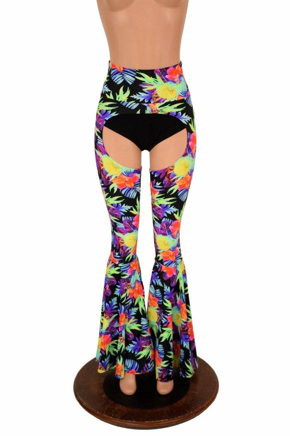 High Waist Bell Bottom Flare Chaps - Coquetry Clothing