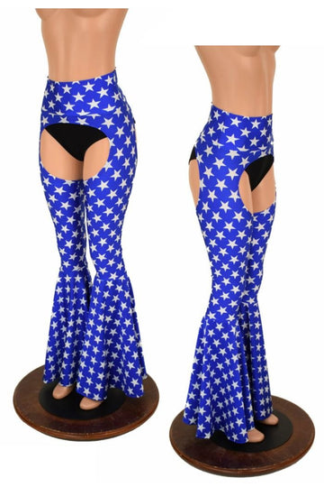 High Waist Bell Bottom Flare Chaps - Coquetry Clothing