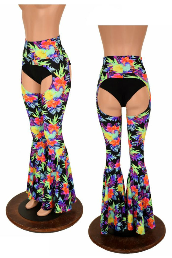 High Waist Bell Bottom Flare Chaps - Coquetry Clothing
