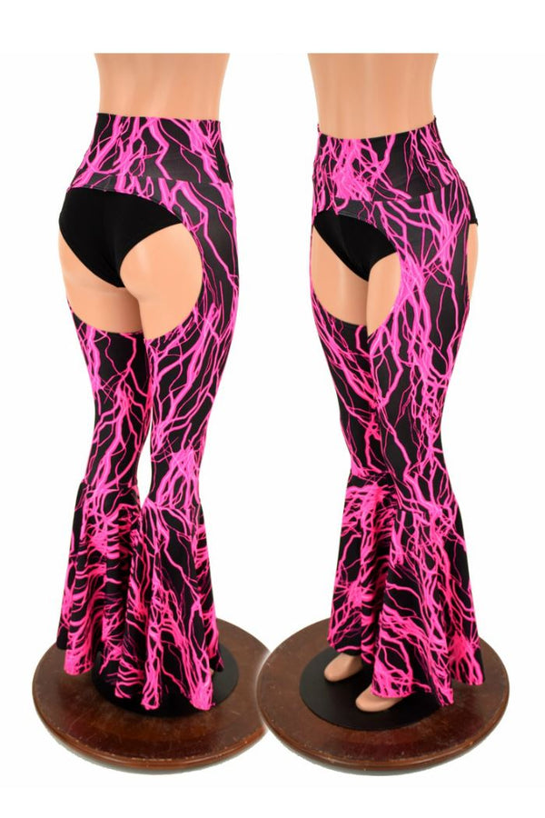 High Waist Bell Bottom Flare Chaps - 1