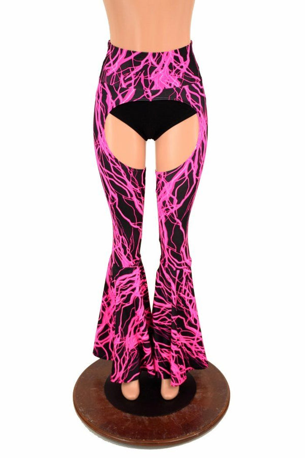 High Waist Bell Bottom Flare Chaps - 2