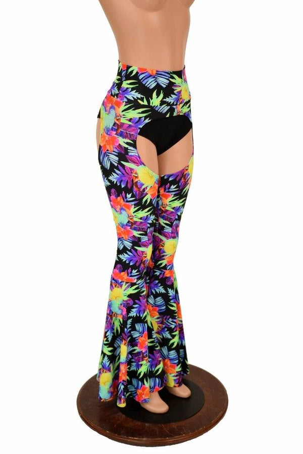 High Waist Bell Bottom Flare Chaps - 3