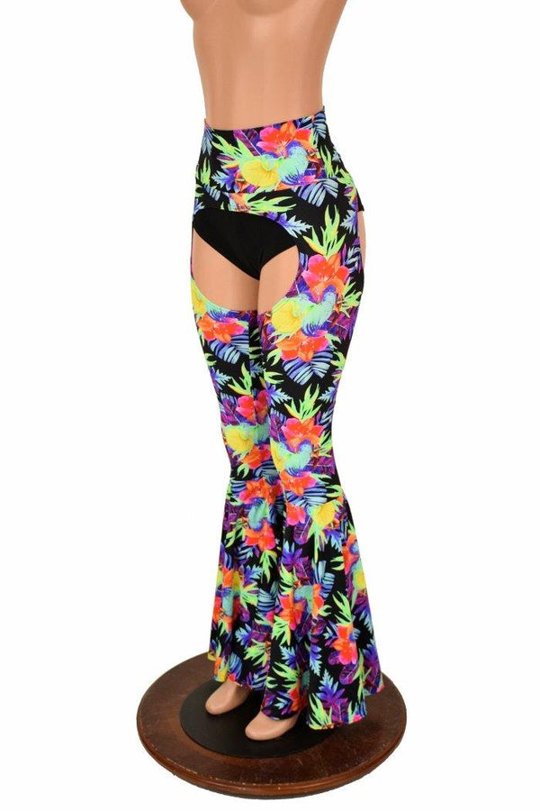 High Waist Bell Bottom Flare Chaps - 5