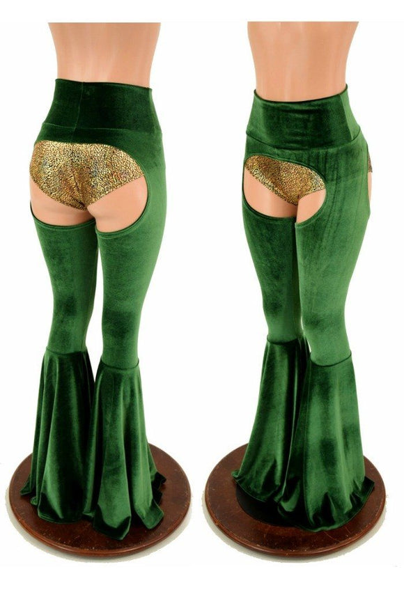 High Waist Bell Bottom Flare Chaps (Shorts Sold Separately) - Coquetry Clothing