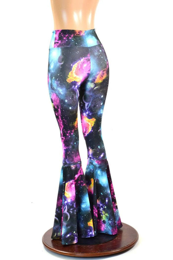 High Waist Bell Bottom Flares in Galaxy - 4