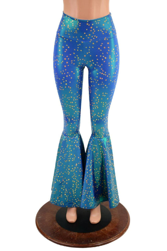 High Waist Bell Bottom Flares in Stardust - Coquetry Clothing