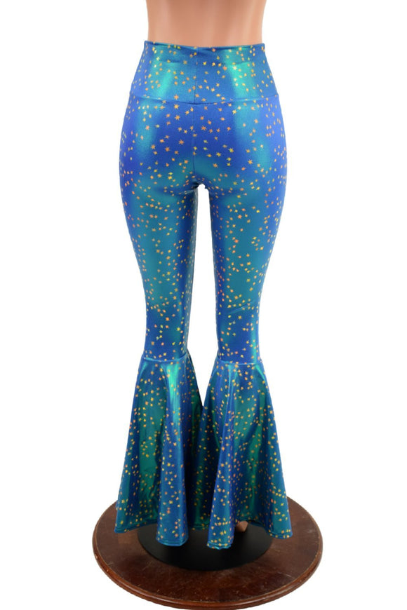 High Waist Bell Bottom Flares in Stardust - Coquetry Clothing