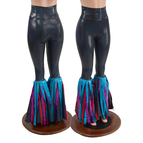 High Waist Bell Bottom Flares with Gladiator Fringe - Coquetry Clothing