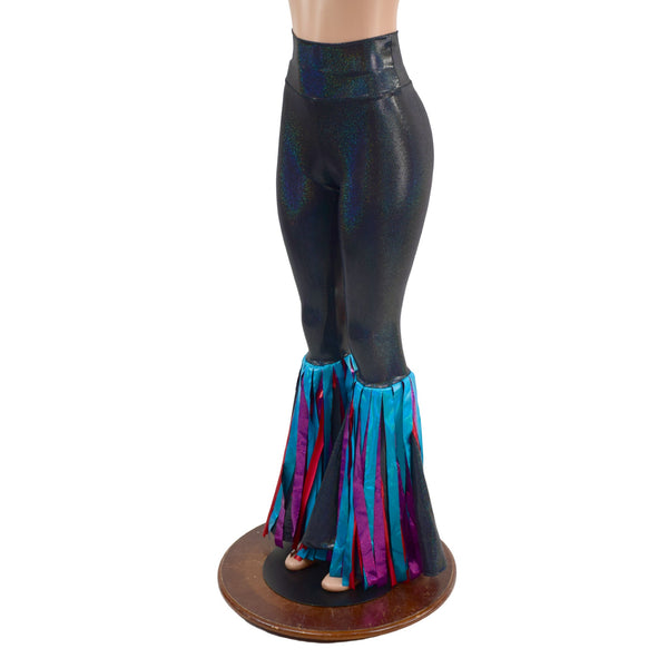 High Waist Bell Bottom Flares with Gladiator Fringe - 3