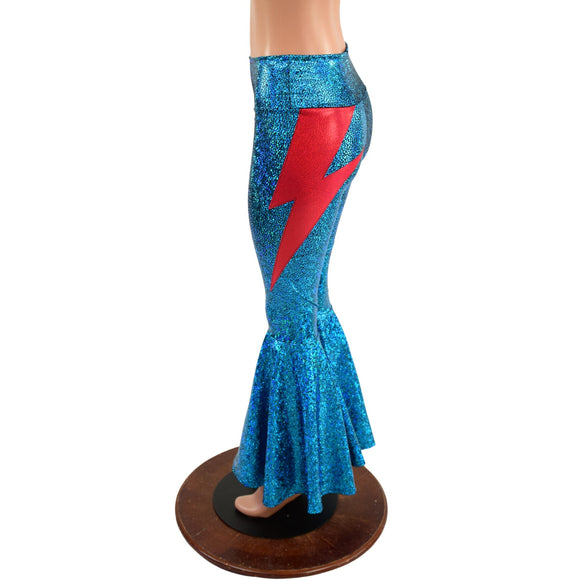 High Waist Bell Bottoms with Lightning Bolts - Coquetry Clothing