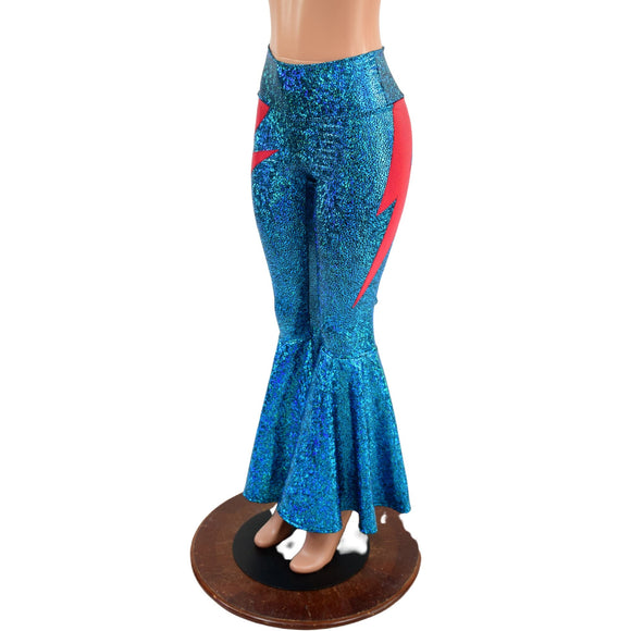 High Waist Bell Bottoms with Lightning Bolts - Coquetry Clothing