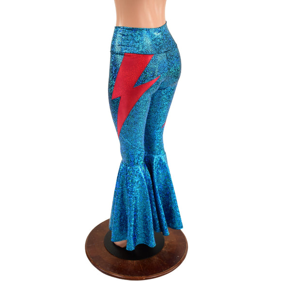 High Waist Bell Bottoms with Lightning Bolts - Coquetry Clothing