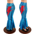 High Waist Bell Bottoms with Lightning Bolts - Coquetry Clothing