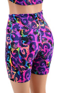 High Waist Bike Shorts in Rainbow Leopard - 3
