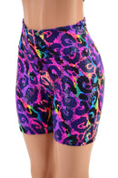 High Waist Bike Shorts in Rainbow Leopard - Coquetry Clothing
