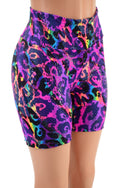High Waist Bike Shorts in Rainbow Leopard - 1