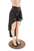 High Waist Bike Shorts with Attached Hi Lo Mesh Overskirt - Coquetry Clothing