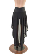 High Waist Bike Shorts with Attached Hi Lo Mesh Overskirt - Coquetry Clothing