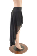 High Waist Bike Shorts with Attached Hi Lo Mesh Overskirt - Coquetry Clothing